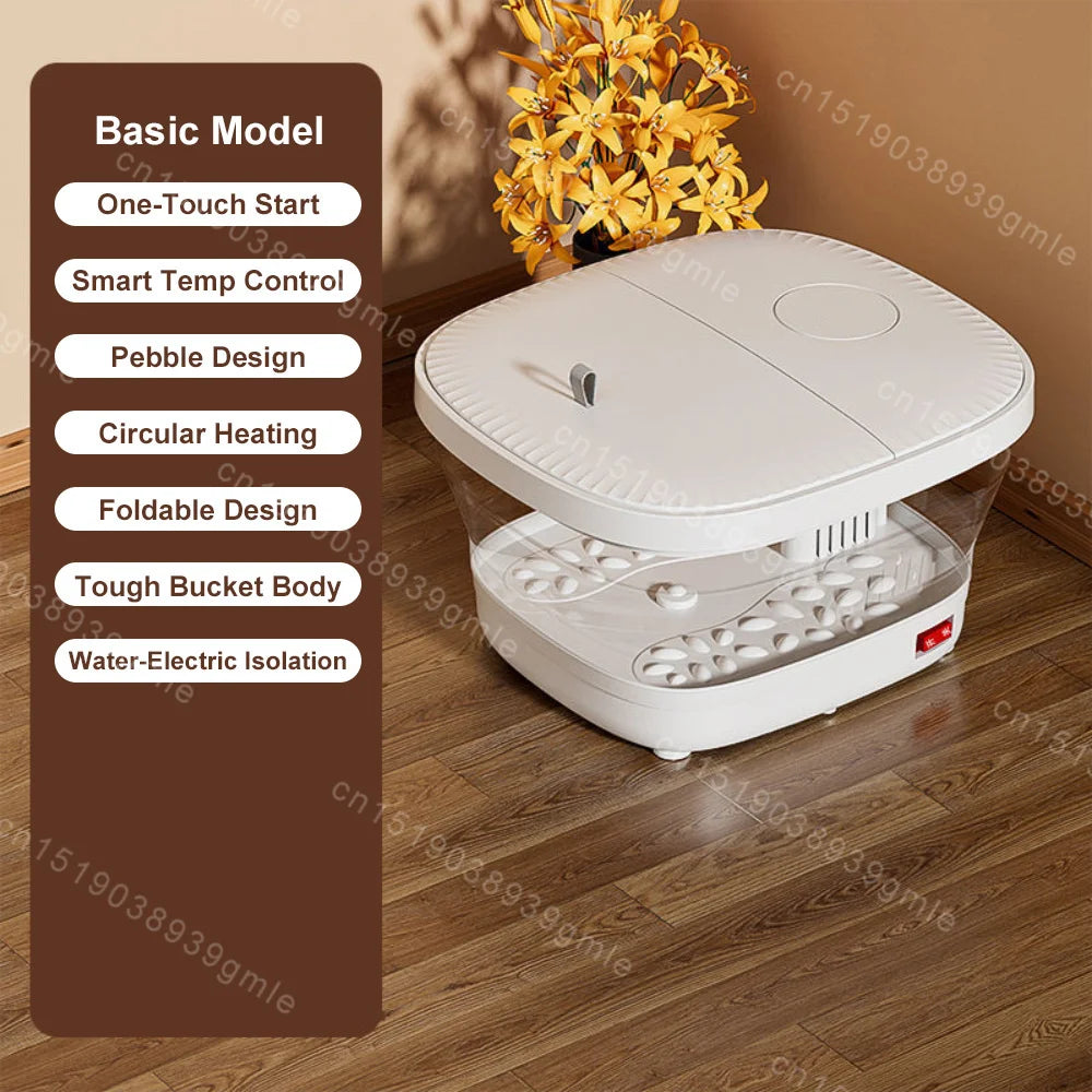 Foot Soaking Spa Basin with Listed Heating and Massage, Basic Version, Bubble Style or Folding Version Options for Adult At-Home Foot Bath Routines