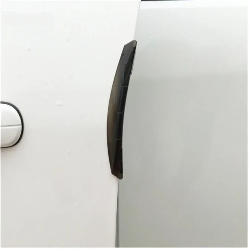 Car Door Guard Strips 4-Piece PVC Set in Transparent or Black, Adhesive Decorative Side Bumper Trim for Compatible Vehicle Exterior Surfaces