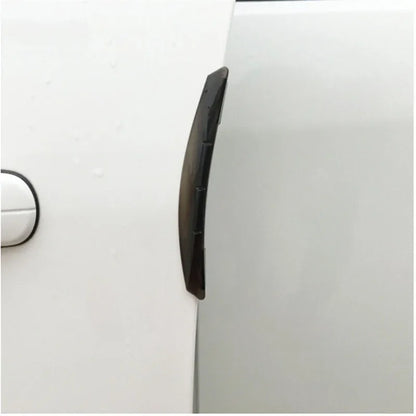 Car Door Guard Strips 4-Piece PVC Set in Transparent or Black, Adhesive Decorative Side Bumper Trim for Compatible Vehicle Exterior Surfaces