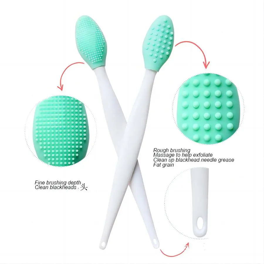 Silicone Face Cleansing Brush for Face and Nose Washing, Skincare Exfoliating Tool with Replacement Head Wording, Single and Four-Piece Color Options