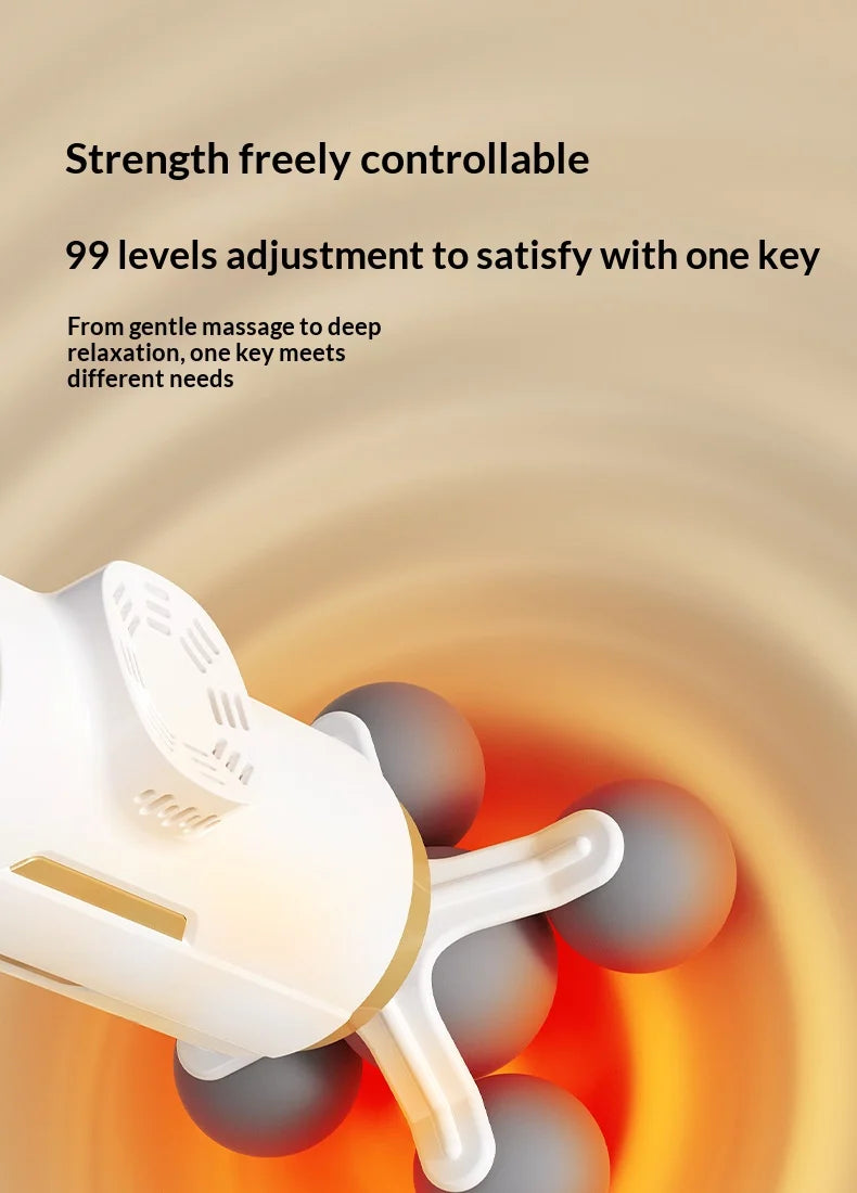 99-Level Electric Body Massager with Listed 11-in-1 Design, High-Frequency Vibration Personal-Care Device in Black or White with USB Type-C Option