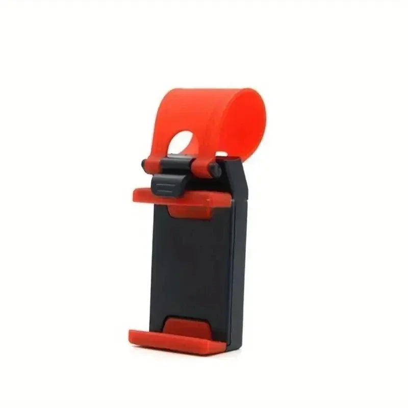 Steering Wheel Phone Holder for Parked Use, Telescopic Hook Clip with Soft Pads for Devices 50–80mm Wide and 6–18mm Thick in Five Colors