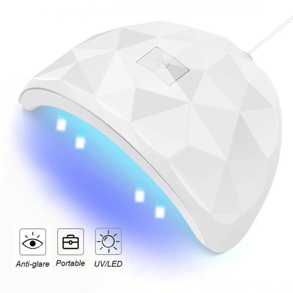 USB Nail Curing Lamp with Listed 18 LEDs, 60 and 120-Second Timers and Detachable Design, Pink, White or Upgraded White Options for Gel Manicures