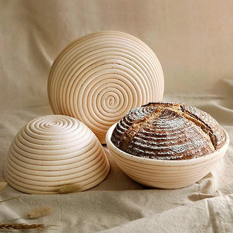 Rattan Bread Proofing Basket with Listed Linen Liner, Round or Oval Sourdough Banneton Selections and Separate Tool or Multi-Piece Options for Home Bread Making