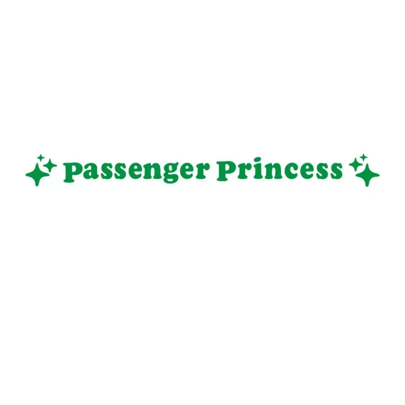 Passenger Princess Mirror Decal Stickers in Eight Colors, Two-Piece PVC Vehicle Decoration Set with Star Styling Reference and Listed 12.5 x 1.18cm Size