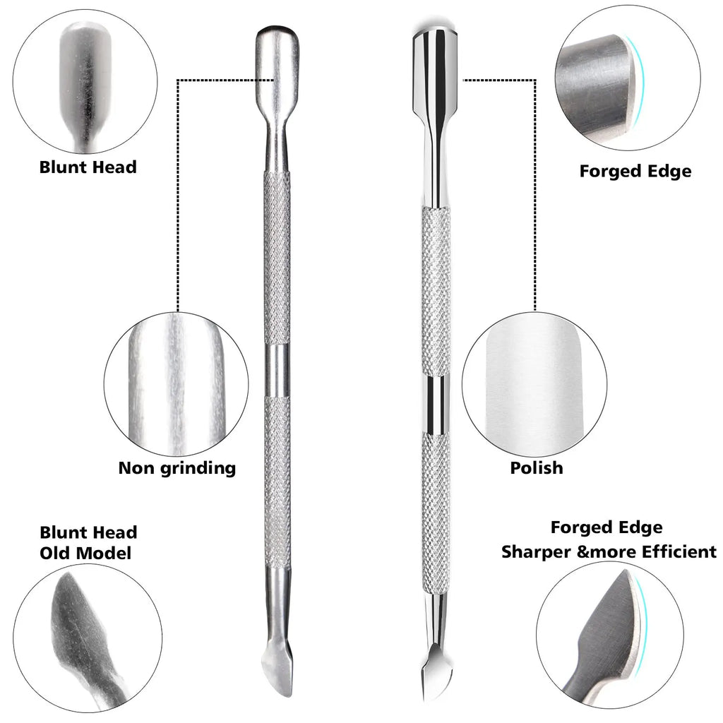 Stainless Steel Cuticle Pliers by LINMANDA, Silver Manual Manicure Tools with 2, 3 or 4-Piece Set Labels and A-D Options for Adult Nail Care