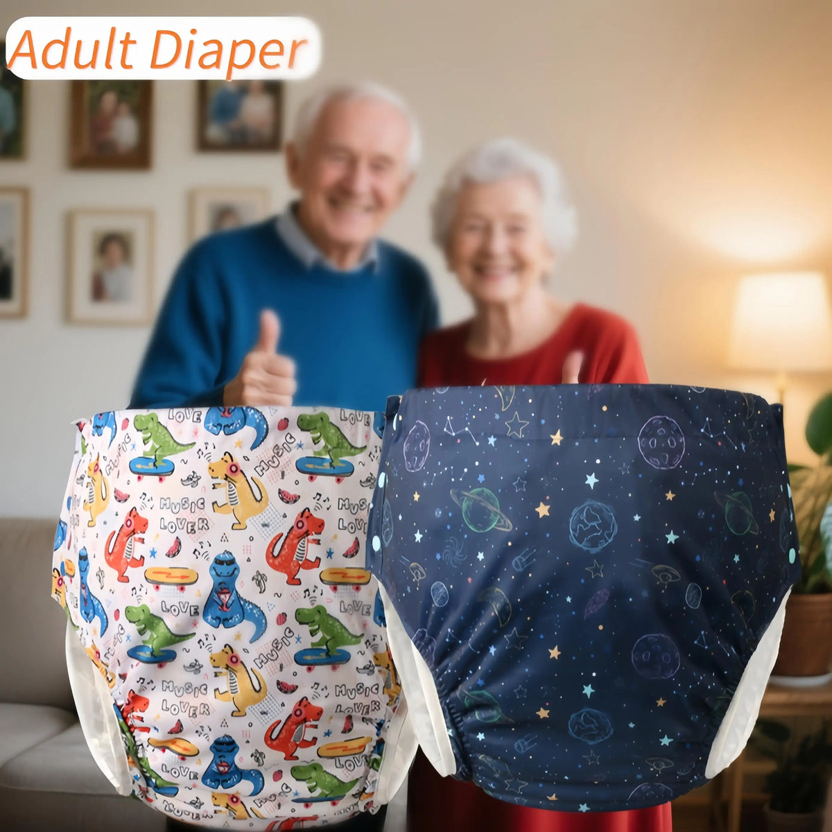 Reusable Adult Cloth Diaper and Insert Options, Listed TPU Waterproof Diaper Pants for Adult Personal Care, XL and XXL Size Labels with Set Selections