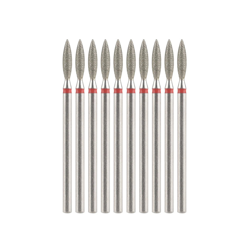 Diamond Nail Drill Bits, Listed 10-Piece Milling Accessories with 2.35mm Shanks, A-Series and Grade-Labeled Options for Professional Electric Manicure Filing