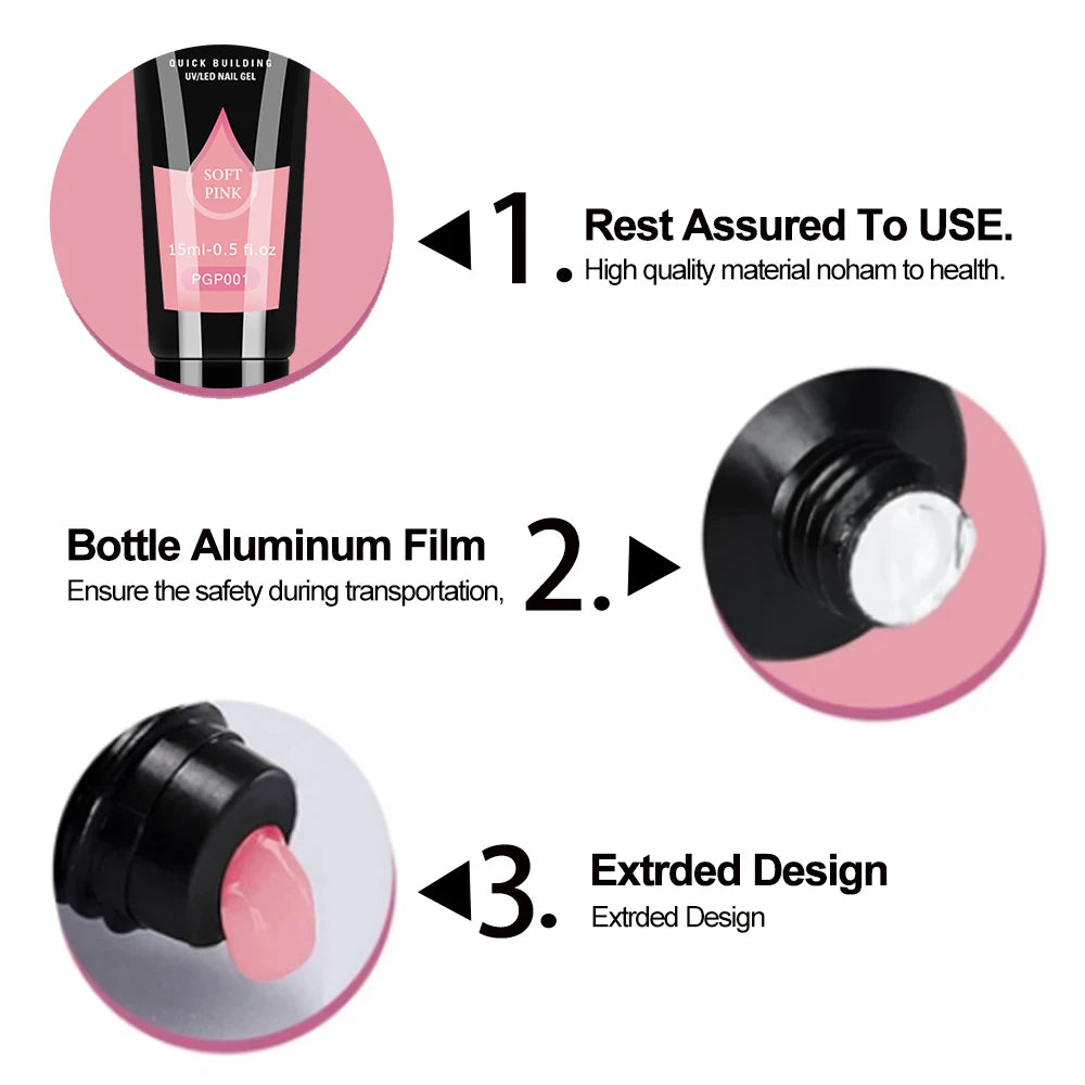 USB UV Lamp Gel Polish Kit by LIMEGIRL, 8ml Semi-Permanent Soak-Off Nail Polish with Listed Base and Top Coat for DIY Manicure and Nail Art