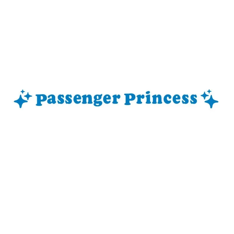 Passenger Princess Mirror Decal Stickers in Eight Colors, Two-Piece PVC Vehicle Decoration Set with Star Styling Reference and Listed 12.5 x 1.18cm Size