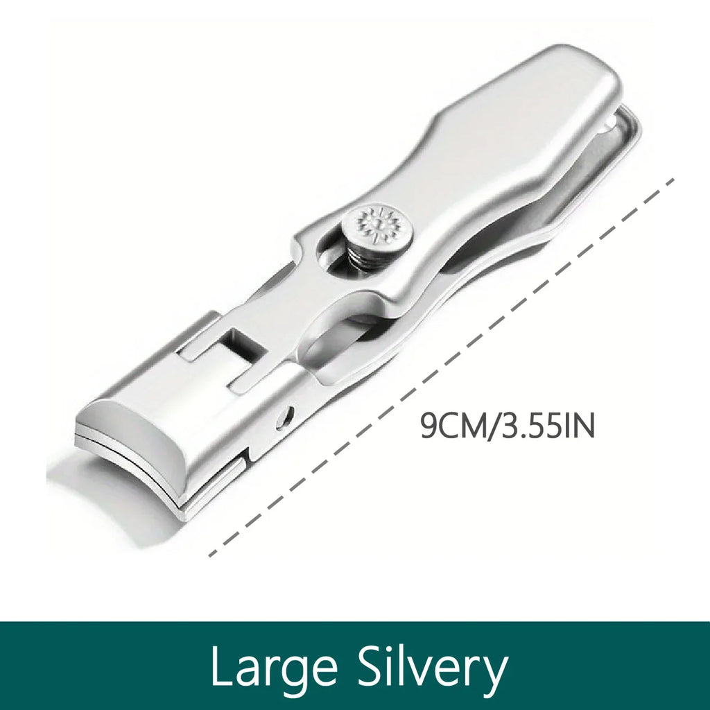 Thick Fingernail Clipper, Wide-Jaw Stainless Steel Grooming Tool in Basical Black, Large Silvery or Economy Set Options for Personal Nail Care