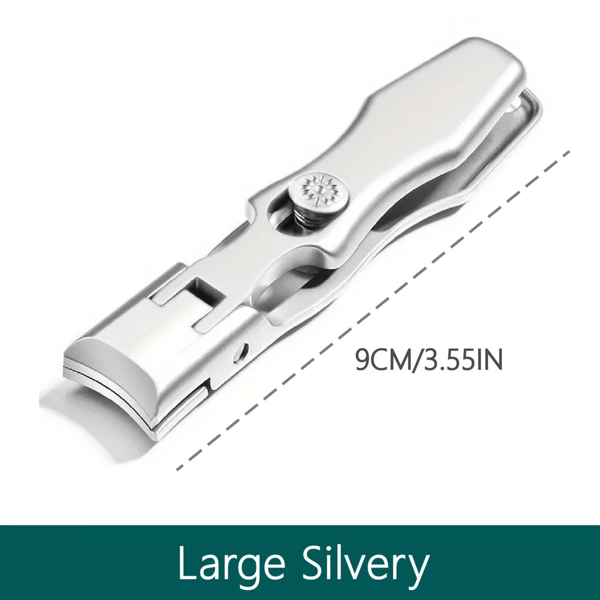 Thick Fingernail Clipper, Wide-Jaw Stainless Steel Grooming Tool in Basical Black, Large Silvery or Economy Set Options for Personal Nail Care