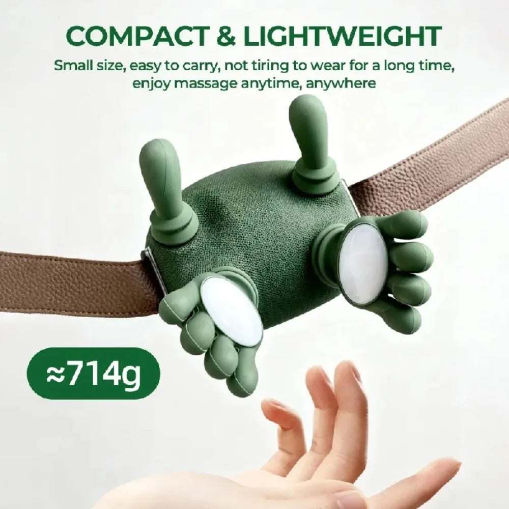 Kneading Neck and Shoulder Massager in Green with USB Type-C Option, Wireless Massage Shawl and Brushless Motor References for Adult Comfort Routines