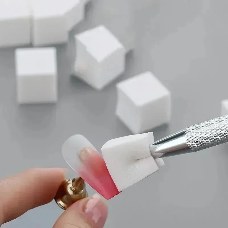 Nail Art Sponge Set, 1cm Gradient Color Blending Blocks with Grab Pen Set Reference and Separate 50-Piece Sponge Refill for DIY Ombre Manicure Designs