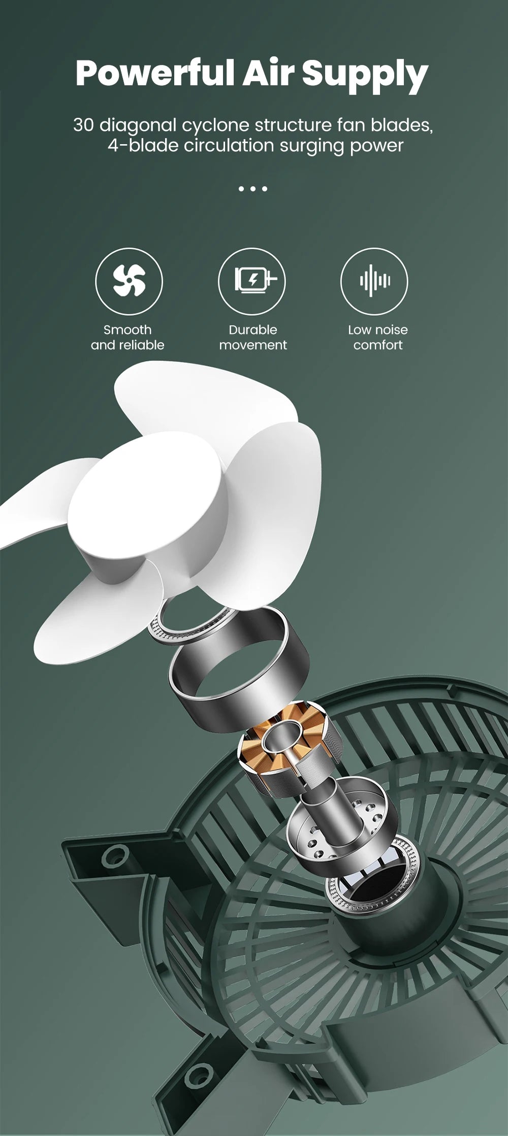 USB Powered Mini Desk Fan for Home Office and Student Study Spaces, Direct-Connection Tabletop Personal Fan in Green, White or Pink