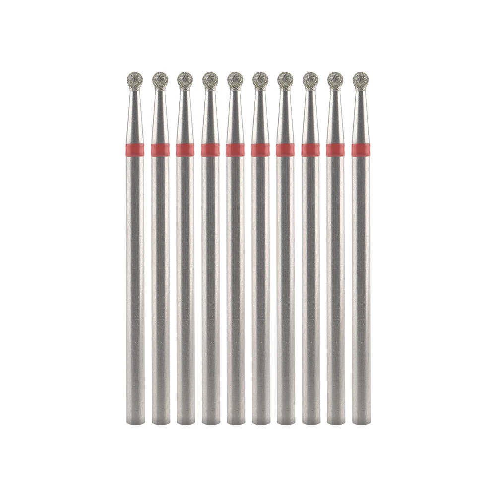 Diamond Nail Drill Bits, Listed 10-Piece Milling Accessories with 2.35mm Shanks, A-Series and Grade-Labeled Options for Professional Electric Manicure Filing