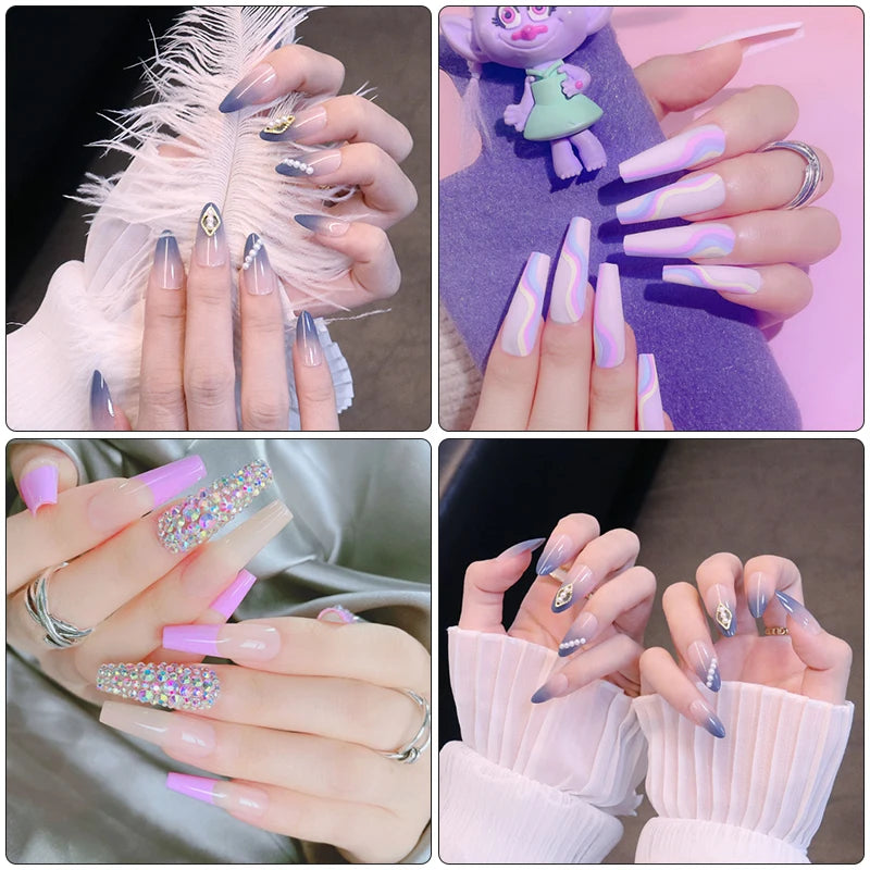 UV LED Gel Manicure Kit by LNWPYH with 27 Nail Polish Colors, 4 Poly Extension Gel Colors, Sensor Lamp, Base Coat and Glossy or Matte Finishes
