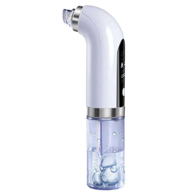 Pore Vacuum Facial Device in Ivory with Electric Micro Bubble Cleanser and USB Recharge References for Instruction-Guided Adult Personal Beauty Routines