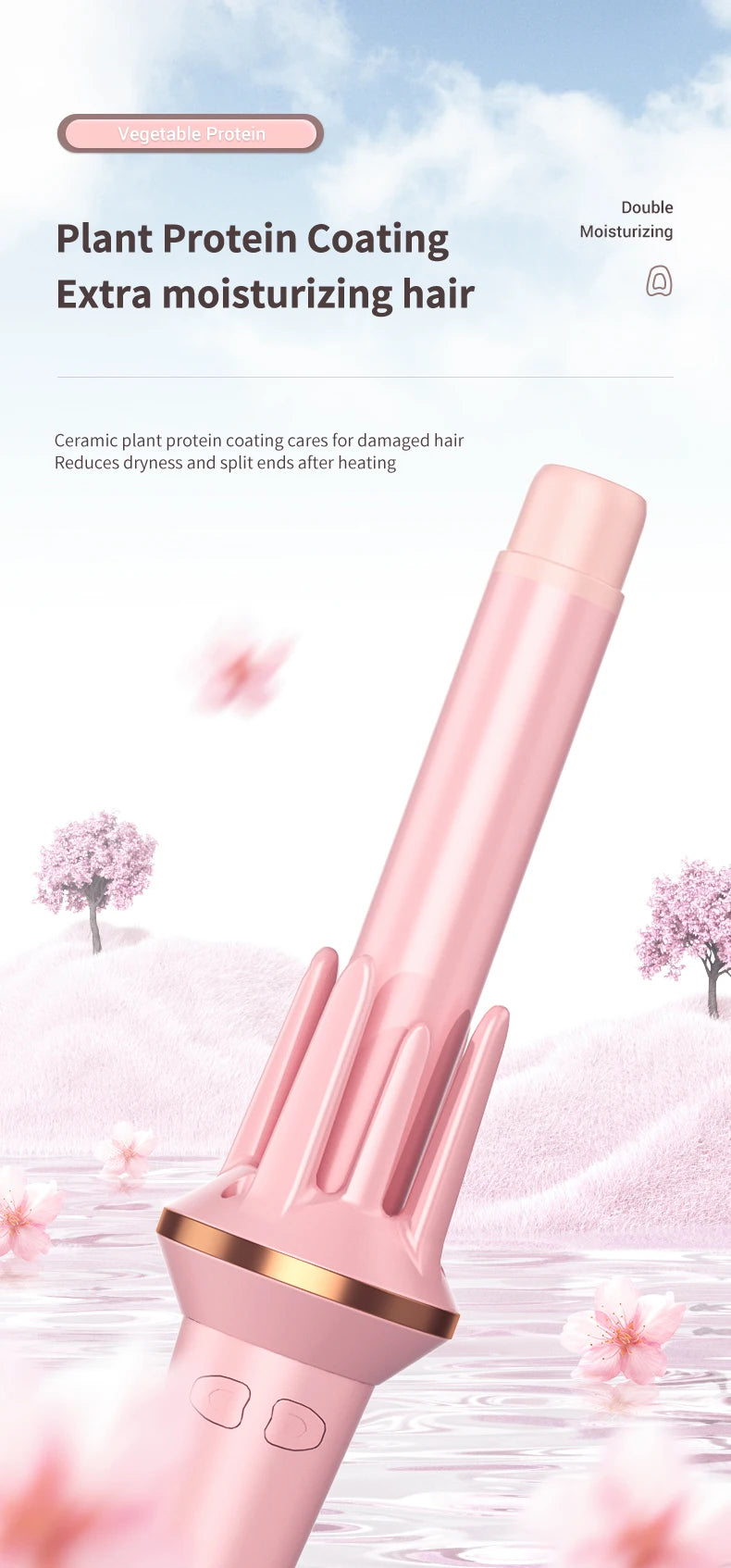 Rotating Automatic Hair Curler with 28mm or 32mm Tourmaline Ceramic Barrel, Fast Heating and Auto Shut-Off for At-Home Curl Styling