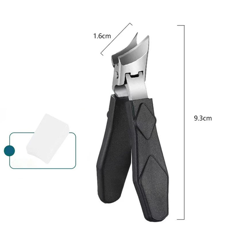 Slanted Toenail Clipper, Stainless Steel and PP Manual Nail Trimmer with Listed 10.2 x 1.8cm Size in Green or Black for Adult Home Pedicure Grooming