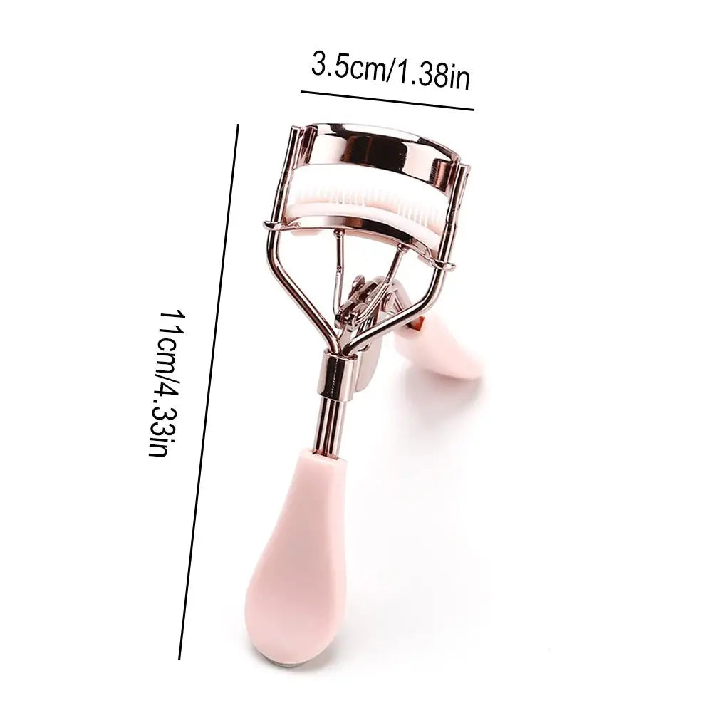 Pink Eyelash Curler with Comb, Curved-Frame Manual Lash Styling Tool in Listed 11 x 3.5cm Size for Adult Everyday Makeup and Personal Beauty Kits