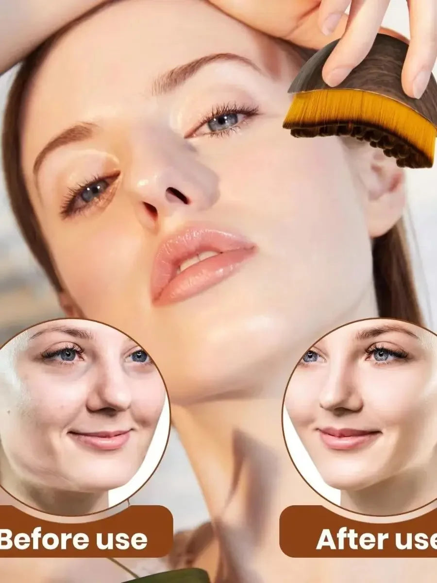 Face Massage Brush with Contour Design for Chin and Jawline Beauty Routines, A or B Selection Labels for Instruction-Guided Personal Skincare Accessories