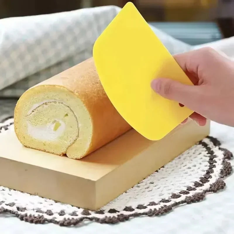 Plastic Dough Scraper in White or Blue, Single Pastry Cutter and Baking Spatula for Bread Dough, Pizza Prep, Cookie Mixtures and Fondant Kitchen Tasks