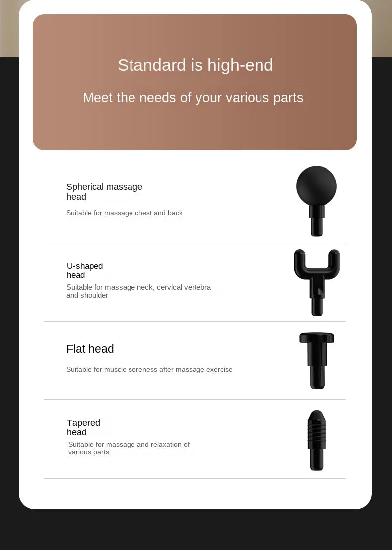 Long-Handle Massage Gun in Dark Gray with 1500mAh Battery, Type-C Charging and Listed 2600–3300rpm Motor Speed for Adult Personal Massage Routines