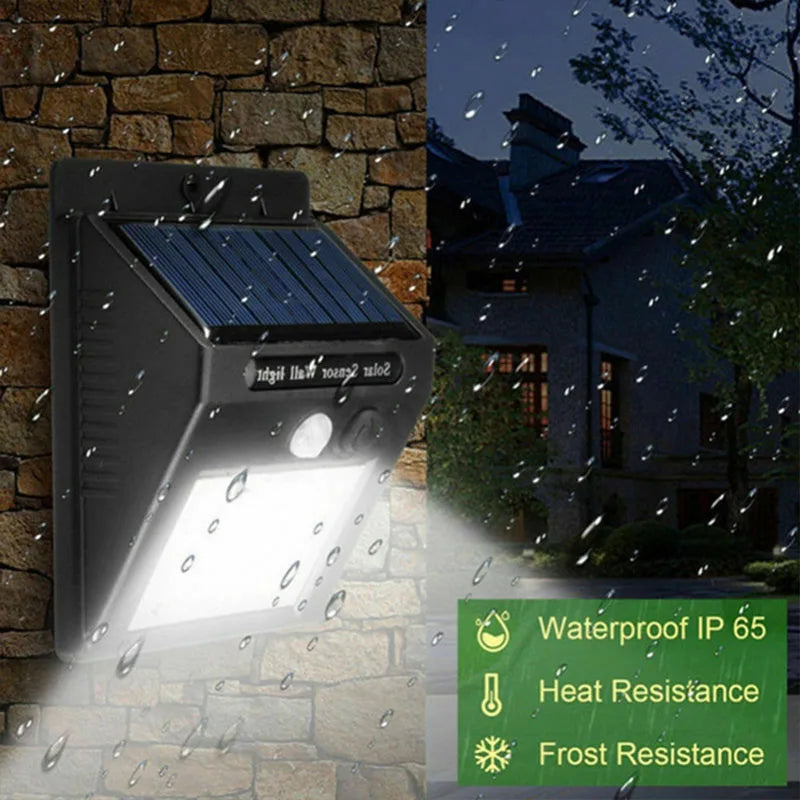 Outdoor Solar Wall Light Options for Garden Fences, Courtyards and Exterior Walls, with Listed 6-LED Non-Sensor and 30-LED PIR Motion Sensor Designs