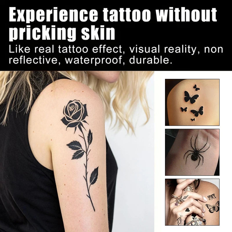 Temporary Tattoo Painting Gel for Freehand Body Art, Listed 0.5 oz Tattoo Paste with Seven 4pcs Style Labels for Adult Party and Costume Looks