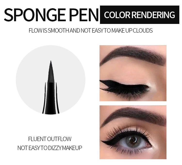 Eyeliner and Mascara Set by YANQINA with Eyebrow Pencil, Liquid Eye Liner and Volumizing Curl-Look Mascara for Everyday and Evening Makeup