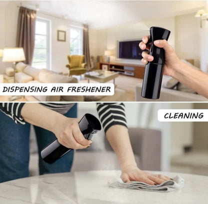 Hairdressing Spray Bottle 200ml, Refillable PET Continuous Fine Mist Water Sprayer in Black or White for Barber, Salon and At-Home Hair Styling
