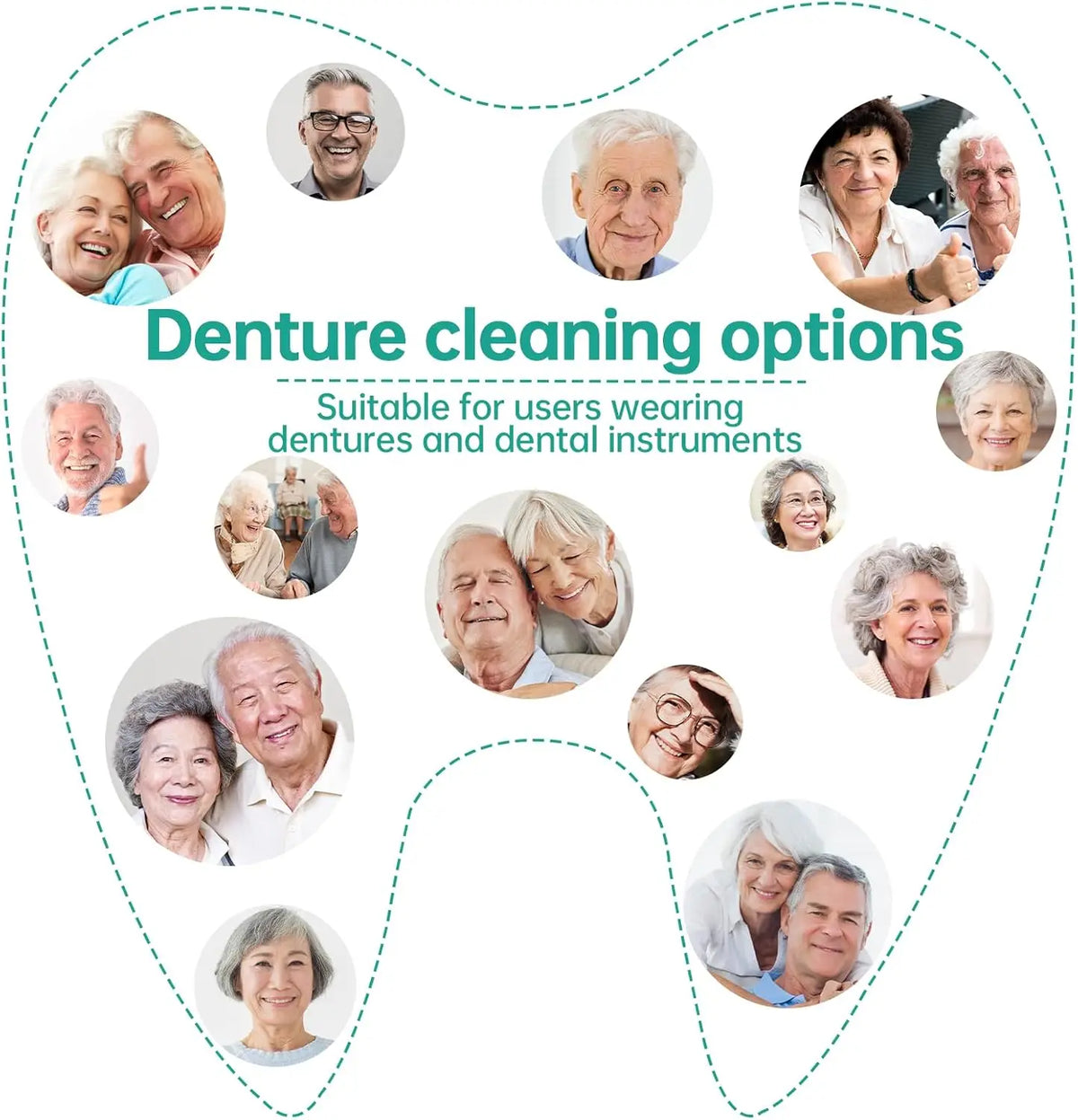 Denture Cleaning Brushes 24-Pack, Individually Wrapped Double-Sided False Teeth Brushes in Mixed Colors with Listed Soft Bristles for Personal Care Supplies