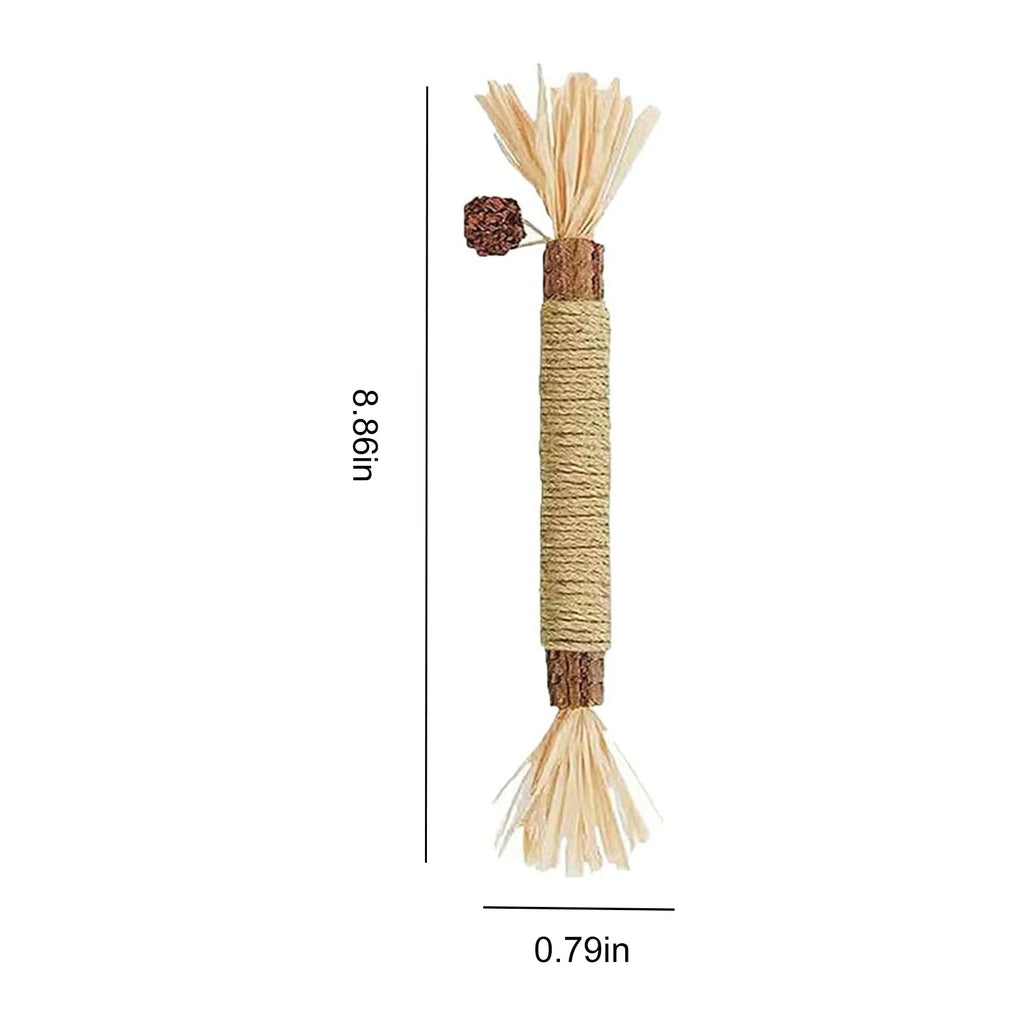 Silvervine Cat Sticks with Hemp Rope, Natural Wood Pet Play Toys for Supervised Indoor Exploration and Interactive Sessions, Pack Options from 3 to 20 Pieces
