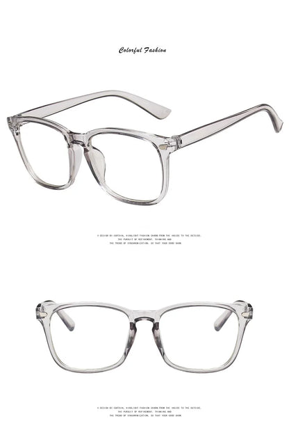 Minimalist Square Clear Lens Glasses with Acrylic Lenses and Lightweight Plastic Frames, Unisex Casual Eyewear in Black or BlackTransparentDemi Options