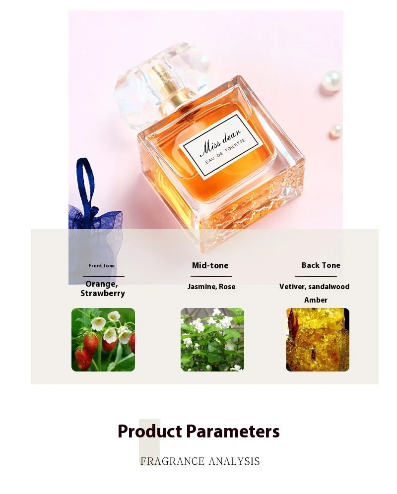 Women's Musk Perfume Spray with Jasmine and Fruity Scent References, Pink or Orange 45ml and Six 50ml Option Labels for Personal Fragrance and Gifts