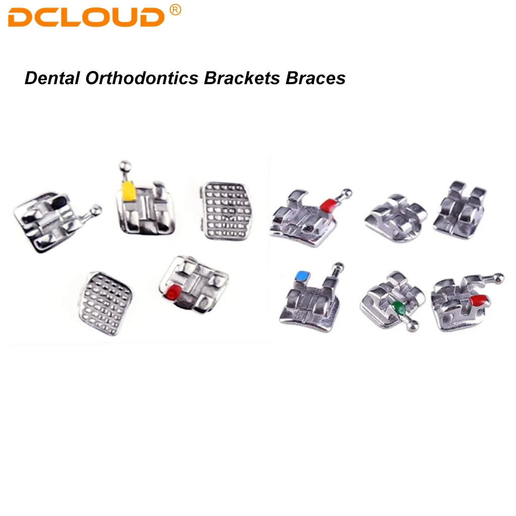 Monoblock Orthodontic Brackets, 200-Piece Metal Dental Supply in 10 Packs with Mini Design and Roth, MBT or Edgewise 022 Options for Professional Use