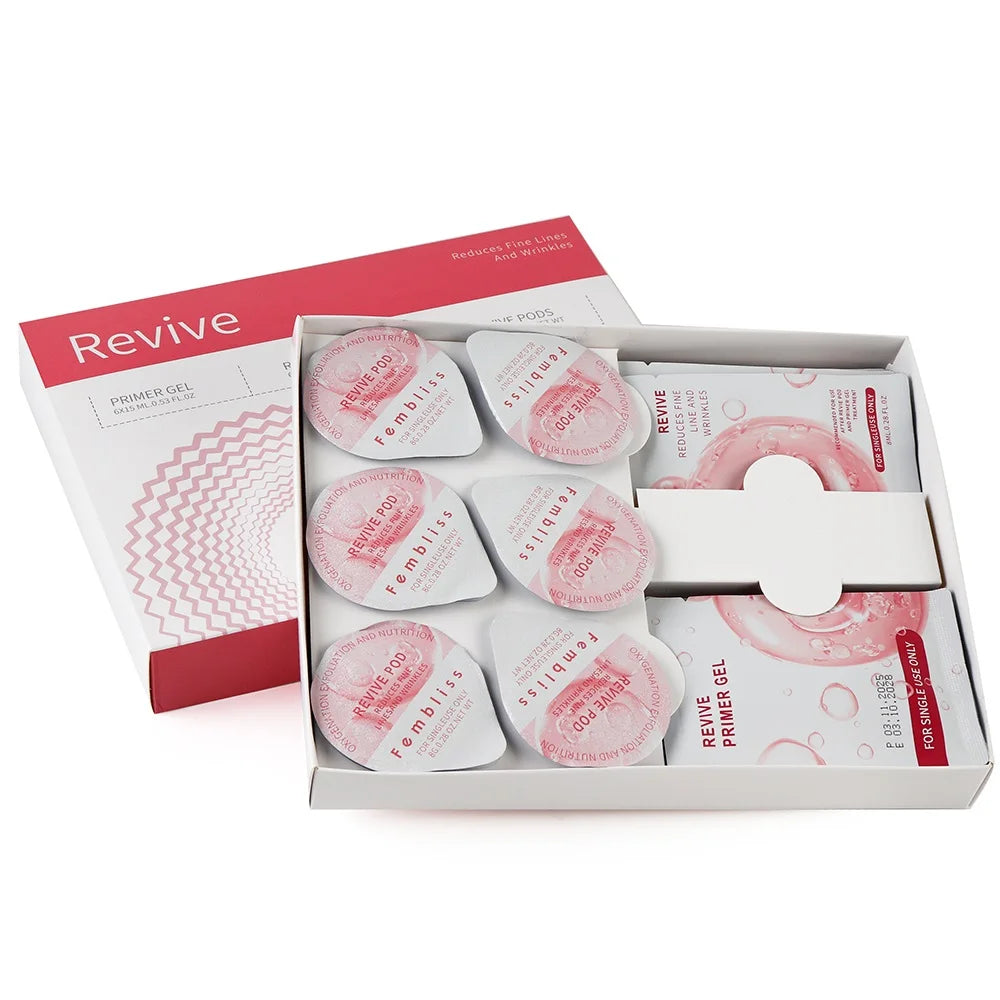 Facial Pod Serum and Gel Kit with Listed Six 8g Pods, Six 8ml Serums and Six 15ml Gels, Seven Type Choices and Separate Bubble Pen Option