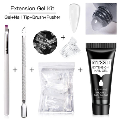 Poly Nail Extension Gel Set by Mtssii, Listed 5-Piece 20ml UV LED Curing Gel with Eight Coded Options for Adult Nail Sculpting and Manicure Designs