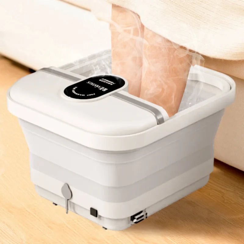 Heated Foot Bath Bucket, Foldable Electric Foot Soaking Tub with Listed Automatic Heating and Massage, Upgraded Model with EU Reference for Home Use