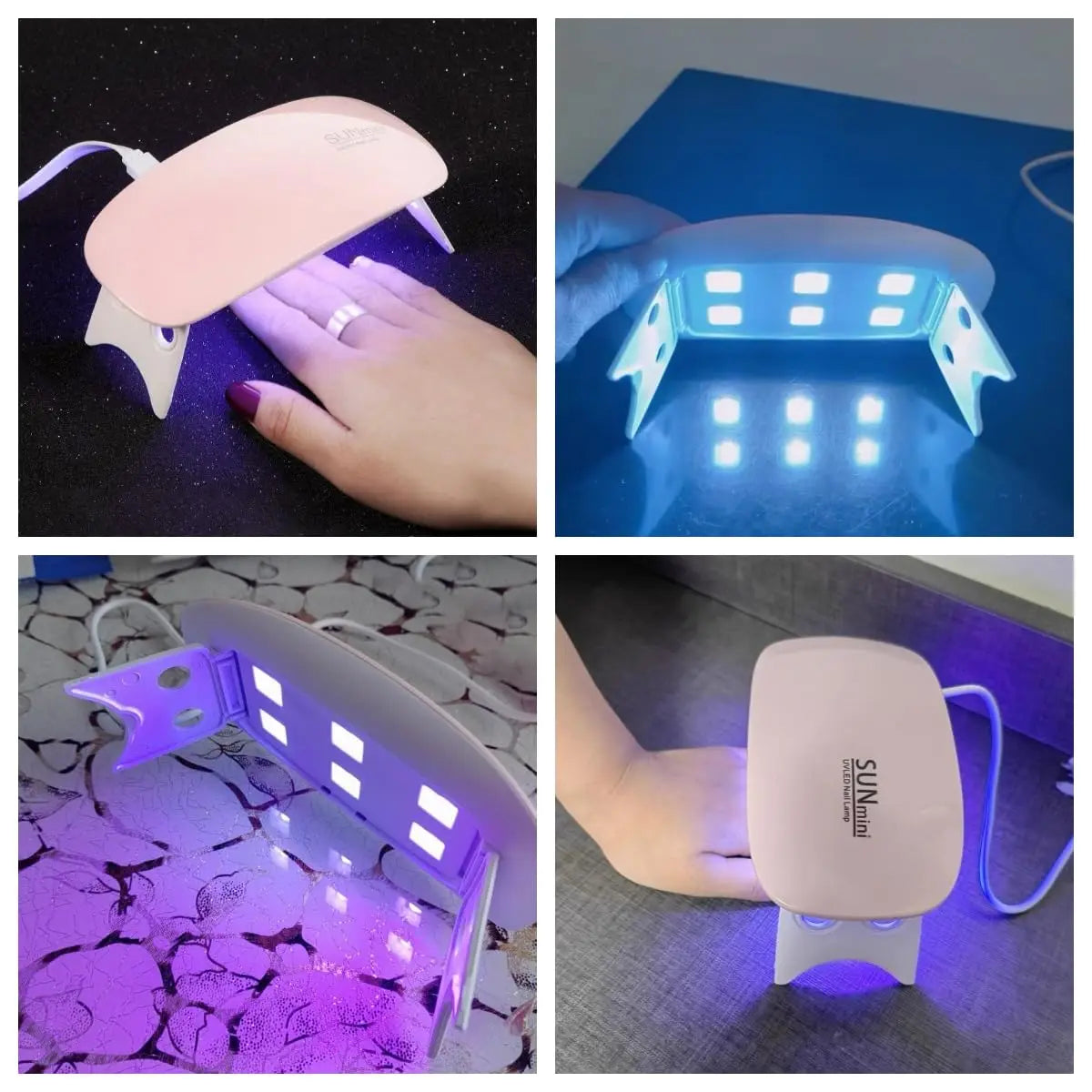 Mini UV LED Nail Lamp by LINMANDA, Portable 6W USB Gel Polish Curing Light with 45s and 60s Timer Settings in Pink and White Option Labels