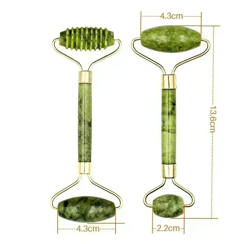 Jade Roller and Gua Sha Tool Options for Facial and Neck Massage, Manual Skincare Accessories in Individual Styles and Color-Labeled Sets for Adult Self-Care