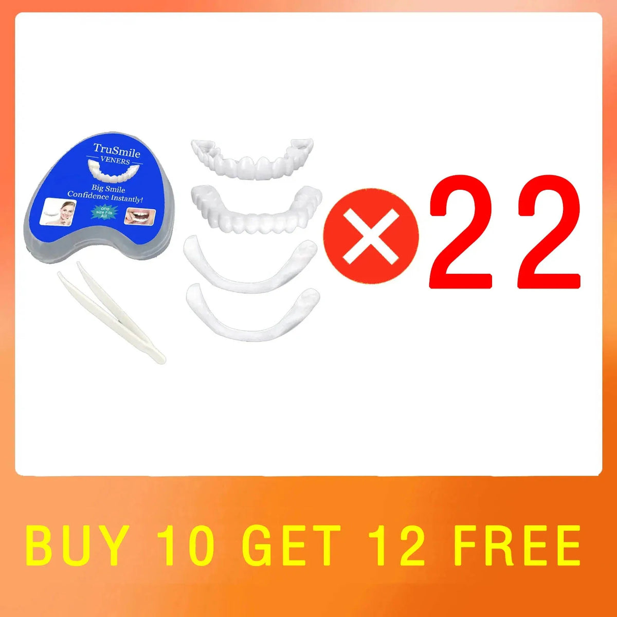 Silicone Denture-Style Teeth Covers with Single-Piece and Bundle Purchase Labels, Temporary Simulated-Teeth Appearance Reference Requiring Professional Fit Review