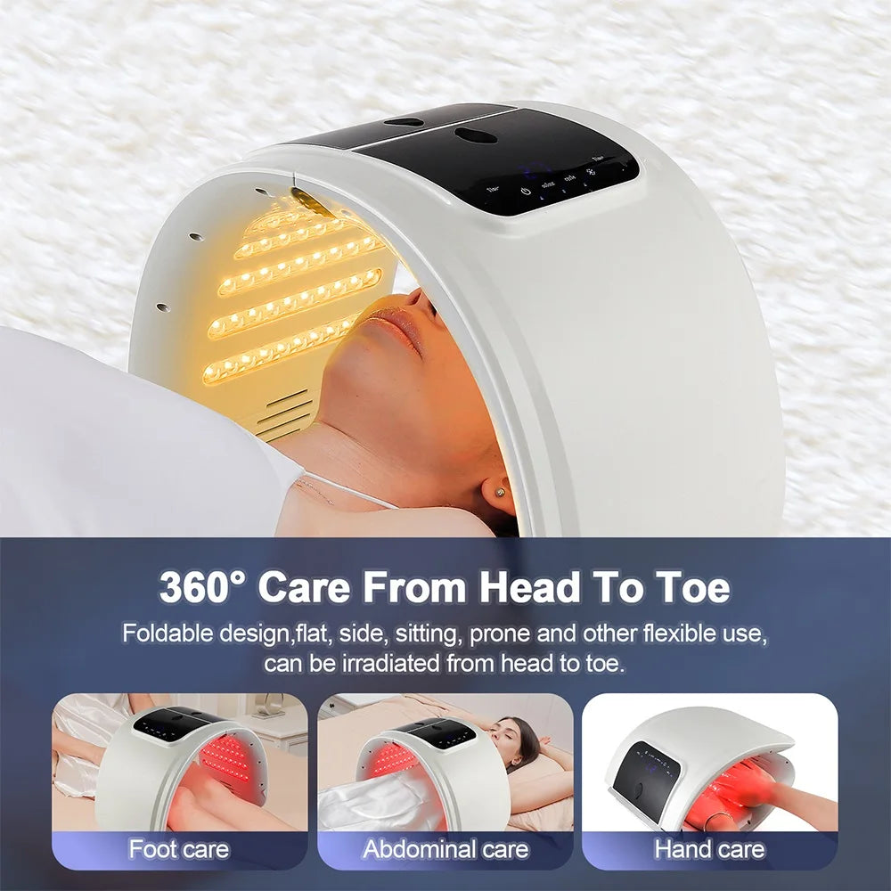 LED Beauty Machine with Nano Spray, Foldable Design, Seven-Color Reference, 100 LEDs and Touch Controls in US, EU, UK or AU Plug Options for Cosmetic Care