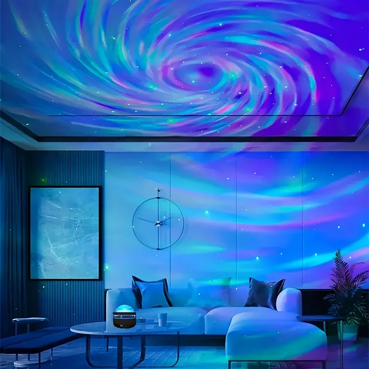 USB Galaxy Projector Light with Starry Sky, Aurora, Water Wave or Crystal Style Options, Decorative Bedroom and Party Lighting with Select Remote Versions