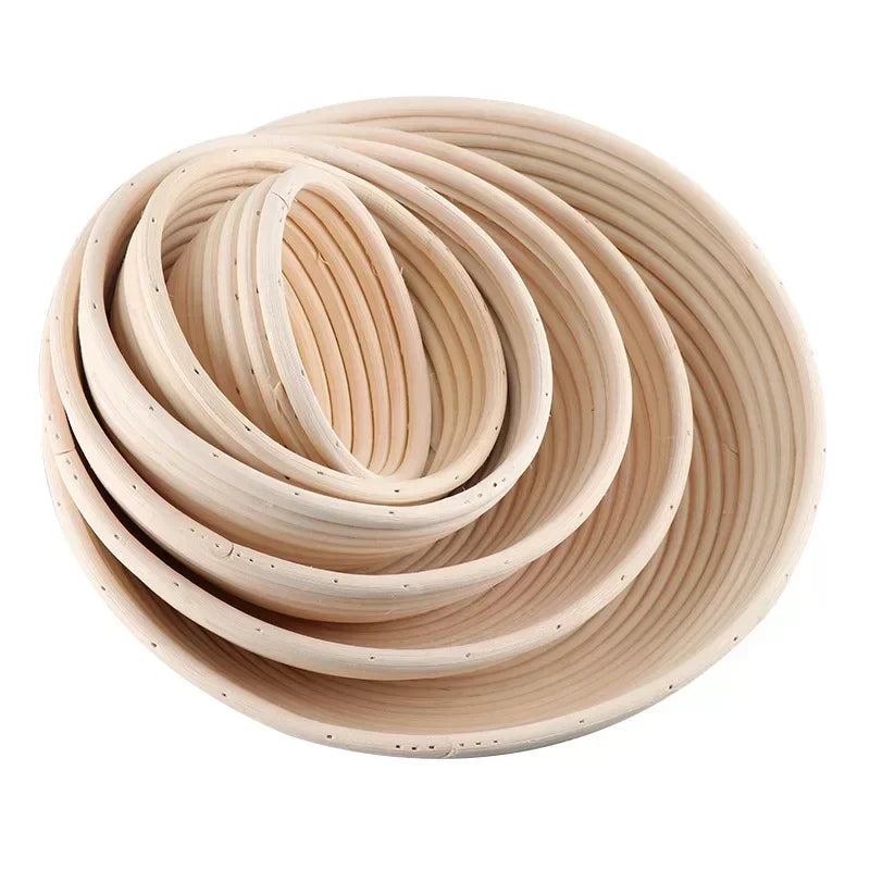 Rattan Bread Proofing Basket with Listed Linen Liner, Round or Oval Sourdough Banneton Selections and Separate Tool or Multi-Piece Options for Home Bread Making