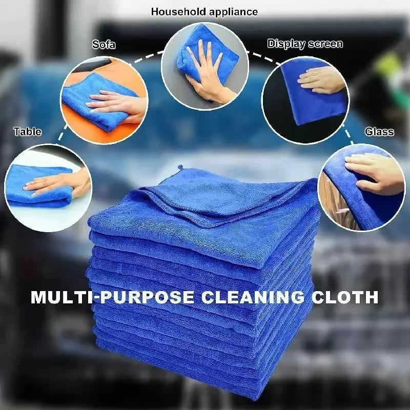 30 x 30 cm Microfiber Cleaning Cloths, Reusable Washable Towels in 1, 5, 10, 50 or 100-Piece Options for Compatible Car Windows and Household Surfaces