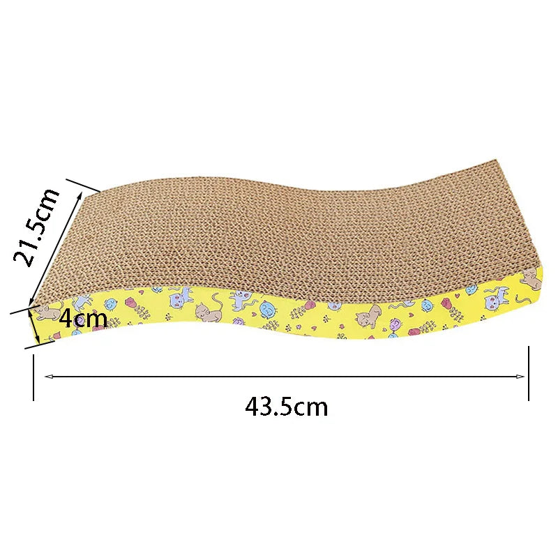 Corrugated Cardboard Cat Scratcher Board, Double-Sided Indoor Scratch Pad with Textured Paper Construction in Bony Type, S, Wave or W Style Options