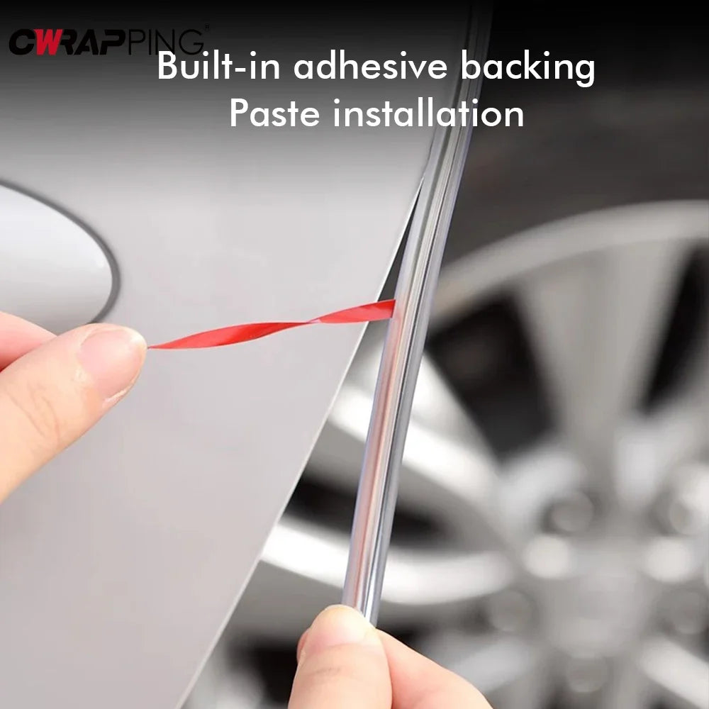 Transparent Car Door Edge Strip with Listed 5-Meter Length and PVC Material, Adhesive Vehicle Trim for Compatible Door Edges and Exterior Styling