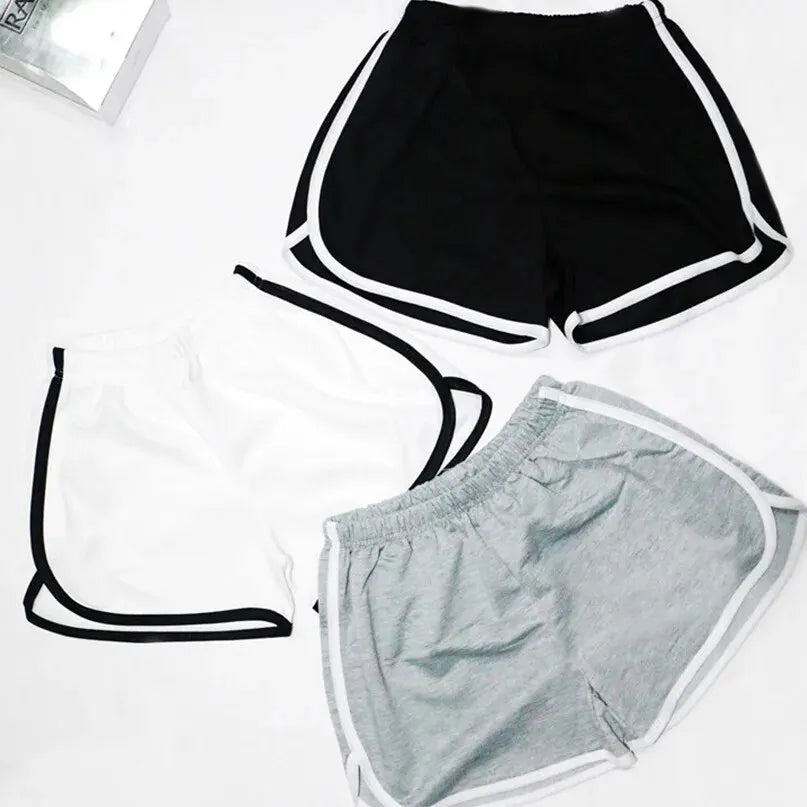 Women's High-Waisted Workout Shorts in Black, Gray or White, Quick-Drying Stretch Activewear in S, M and L for Running, Yoga and Casual Summer Outfits